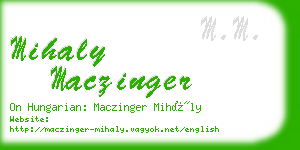 mihaly maczinger business card